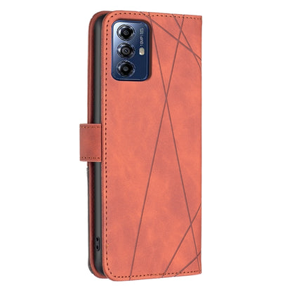 For Motorola Moto G Play 2024 Magnetic Buckle Rhombus Texture Leather Phone Case(Brown) - Motorola Cases by PMC Jewellery | Online Shopping South Africa | PMC Jewellery | Buy Now Pay Later Mobicred