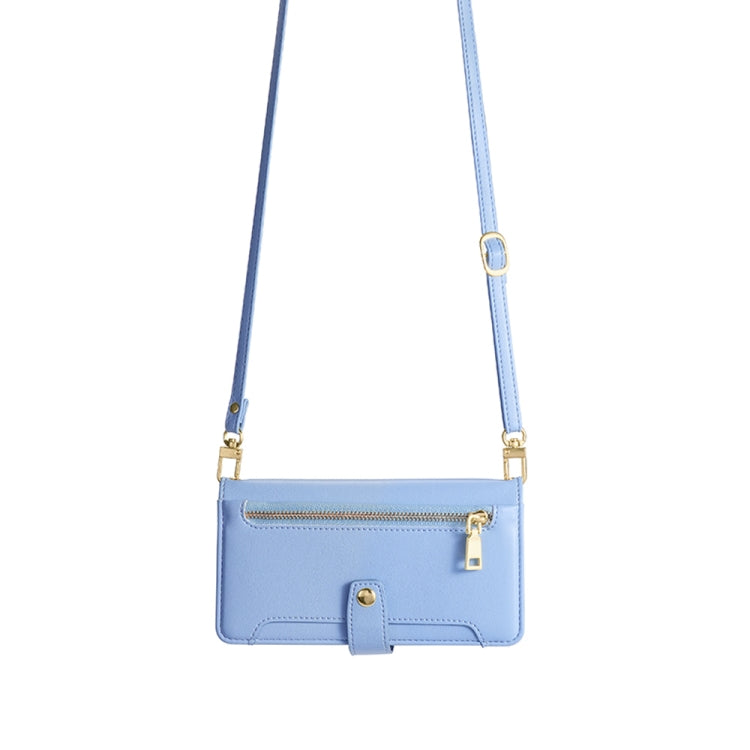 For Tecno Camon 20 Pro 4G Sheep Texture Cross-body Zipper Wallet Leather Phone Case(Blue) - Tecno Cases by PMC TechLife | Online Shopping South Africa | PMC TechLife | Buy Now Pay Later Mobicred
