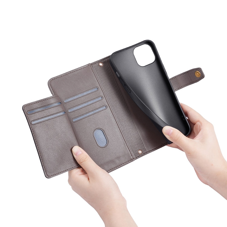 For Tecno Camon 20 Pro 4G Sheep Texture Cross-body Zipper Wallet Leather Phone Case(Grey) - Tecno Cases by PMC TechLife | Online Shopping South Africa | PMC TechLife | Buy Now Pay Later Mobicred