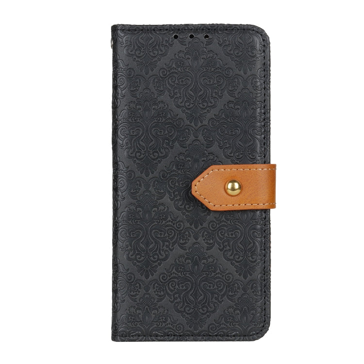 For iPhone 16 Pro European Floral Embossed Leather Phone Case(Black) - iPhone 16 Pro Cases by PMC Jewellery | Online Shopping South Africa | PMC Jewellery | Buy Now Pay Later Mobicred