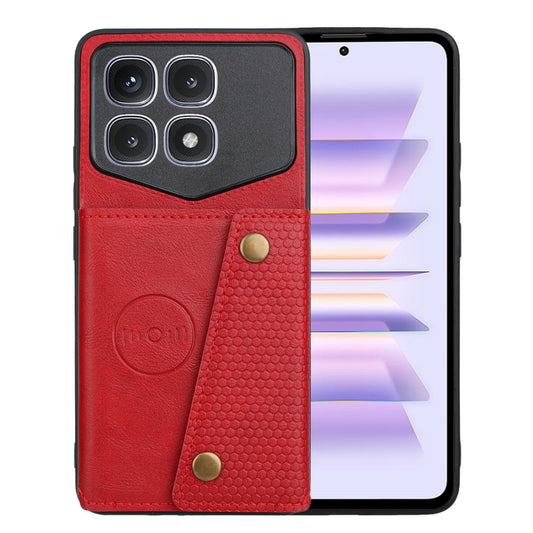 For Xiaomi Redmi K70 Ultra Double Buckle Card Slots Magnetic Phone Case(Red) - Xiaomi Cases by PMC Jewellery | Online Shopping South Africa | PMC Jewellery | Buy Now Pay Later Mobicred