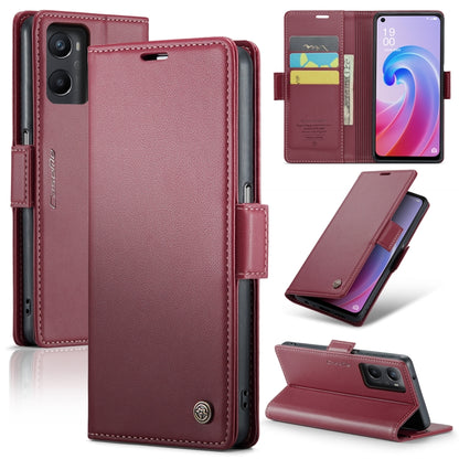 For Realme 9i 4G CaseMe 023 Butterfly Buckle Litchi Texture RFID Anti-theft Leather Phone Case(Wine Red) - Realme Cases by CaseMe | Online Shopping South Africa | PMC Jewellery | Buy Now Pay Later Mobicred