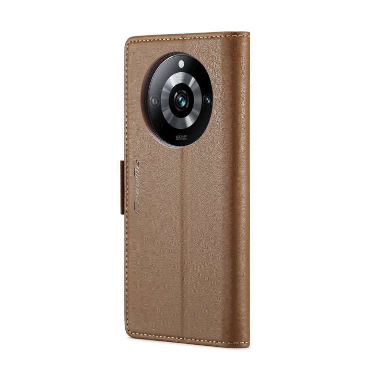 For Realme 11 Pro/11 Pro+ CaseMe 023 Butterfly Buckle Litchi Texture RFID Anti-theft Leather Phone Case(Brown) - Realme Cases by CaseMe | Online Shopping South Africa | PMC Jewellery | Buy Now Pay Later Mobicred