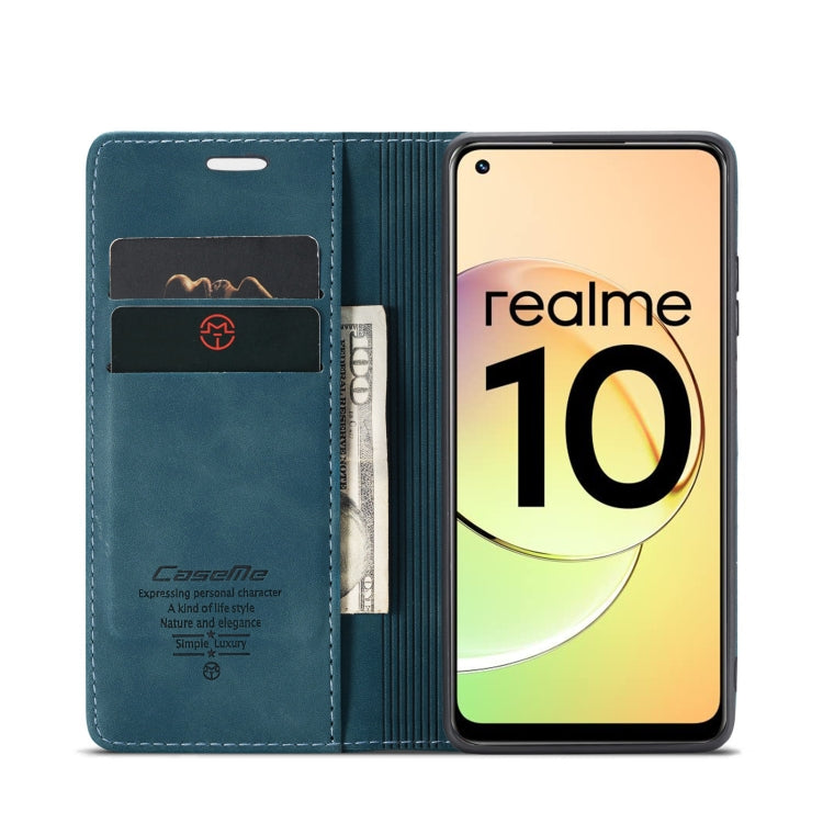 For Realme 10 4G CaseMe 013 Multifunctional Horizontal Flip Leather Phone Case(Blue) - Realme Cases by CaseMe | Online Shopping South Africa | PMC Jewellery | Buy Now Pay Later Mobicred