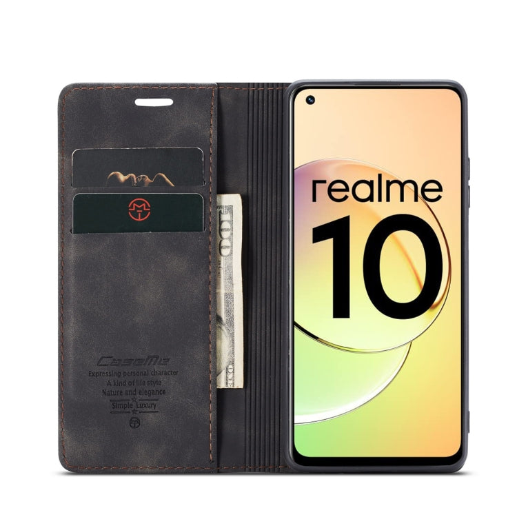 For Realme 10 4G CaseMe 013 Multifunctional Horizontal Flip Leather Phone Case(Black) - Realme Cases by CaseMe | Online Shopping South Africa | PMC Jewellery | Buy Now Pay Later Mobicred