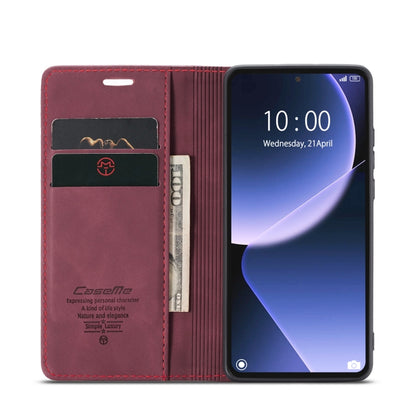 For Xiaomi 13T/13T Pro CaseMe 013 Multifunctional Horizontal Flip Leather Phone Case(Wine Red) - Xiaomi Cases by CaseMe | Online Shopping South Africa | PMC Jewellery | Buy Now Pay Later Mobicred