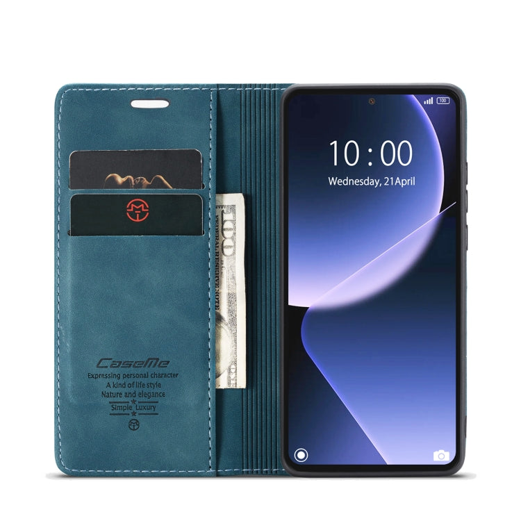 For Xiaomi 13T/13T Pro CaseMe 013 Multifunctional Horizontal Flip Leather Phone Case(Blue) - Xiaomi Cases by CaseMe | Online Shopping South Africa | PMC Jewellery | Buy Now Pay Later Mobicred