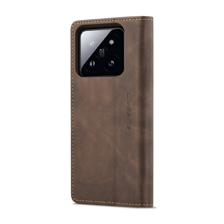 For Xiaomi 14 CaseMe 013 Multifunctional Horizontal Flip Leather Phone Case(Coffee) - 14 Cases by CaseMe | Online Shopping South Africa | PMC Jewellery | Buy Now Pay Later Mobicred