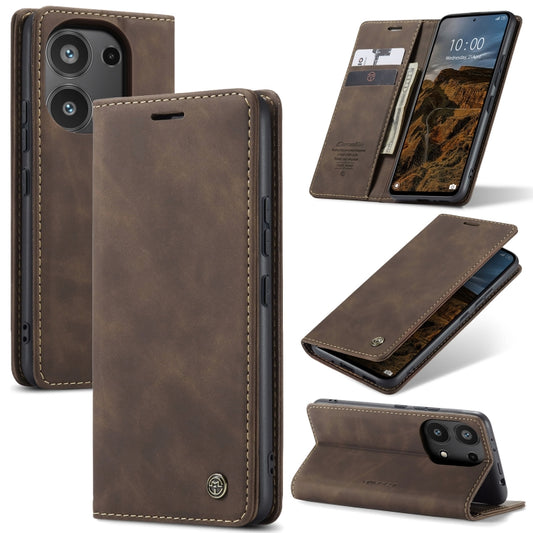 For Xiaomi Redmi Note 13 Pro 4G CaseMe 013 Multifunctional Horizontal Flip Leather Phone Case(Coffee) - Xiaomi Cases by CaseMe | Online Shopping South Africa | PMC Jewellery | Buy Now Pay Later Mobicred