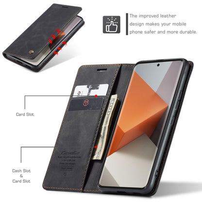 For Xiaomi Redmi Note 13 Pro+ CaseMe 013 Multifunctional Horizontal Flip Leather Phone Case(Black) - Xiaomi Cases by CaseMe | Online Shopping South Africa | PMC Jewellery | Buy Now Pay Later Mobicred