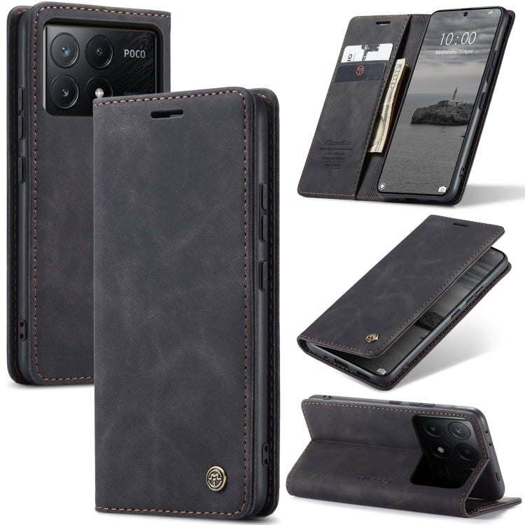 For Xiaomi Redmi K70E 5G CaseMe 013 Multifunctional Horizontal Flip Leather Phone Case(Black) - K70E Cases by CaseMe | Online Shopping South Africa | PMC Jewellery | Buy Now Pay Later Mobicred