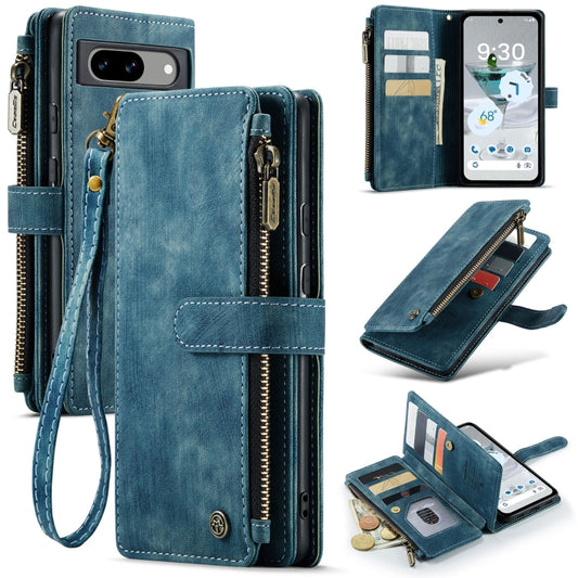 For Google Pixel 8a CaseMe C30 Multifunctional Leather Phone Case(Blue) - Google Cases by CaseMe | Online Shopping South Africa | PMC Jewellery | Buy Now Pay Later Mobicred