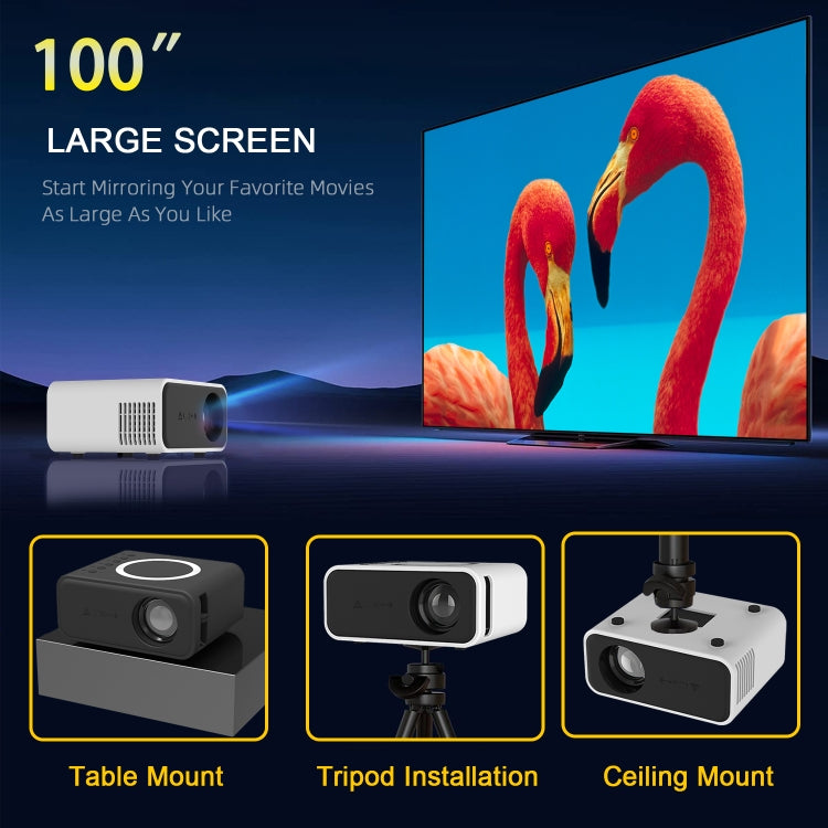 T300S 320x240 24ANSI Lumens Mini LCD Projector Supports Wired & Wireless Same Screen, Specification:UK Plug(White) - Mini Projector by PMC Jewellery | Online Shopping South Africa | PMC Jewellery | Buy Now Pay Later Mobicred