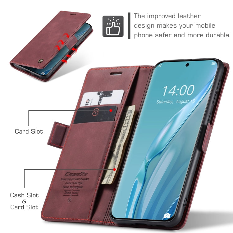 For Huawei P60 Art CaseMe 013 Multifunctional Horizontal Flip Leather Phone Case(Wine Red) - Huawei Cases by CaseMe | Online Shopping South Africa | PMC Jewellery | Buy Now Pay Later Mobicred