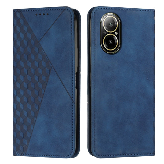 For Realme C67 4G Global Diamond Splicing Skin Feel Magnetic Leather Phone Case(Blue) - Realme Cases by PMC Jewellery | Online Shopping South Africa | PMC Jewellery