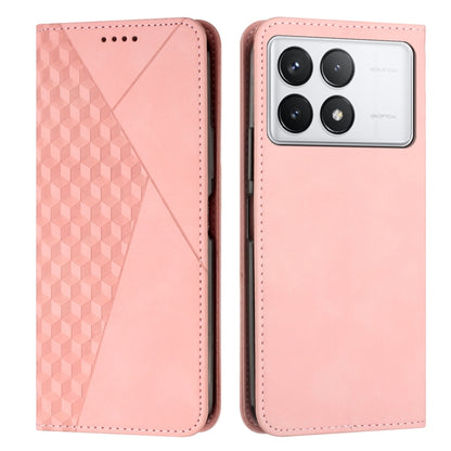 For Xiaomi Redmi K70 / K70 Pro Diamond Splicing Skin Feel Magnetic Leather Phone Case(Rose Gold) - K70 Pro Cases by PMC Jewellery | Online Shopping South Africa | PMC Jewellery | Buy Now Pay Later Mobicred