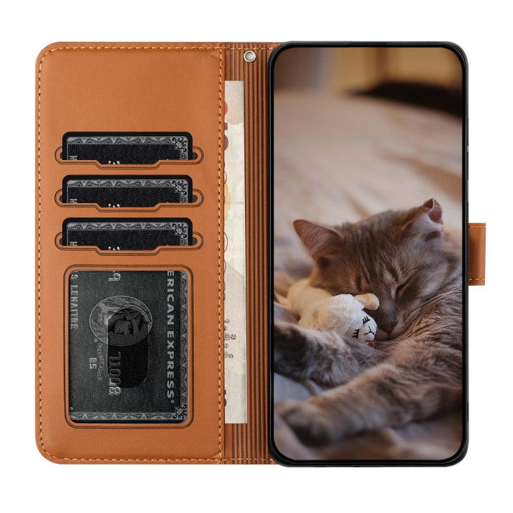 For Xiaomi Redmi Note 12 4G Global Cat Embossing Pattern Leather Phone Case with Lanyard(Brown) - Xiaomi Cases by PMC Jewellery | Online Shopping South Africa | PMC Jewellery | Buy Now Pay Later Mobicred