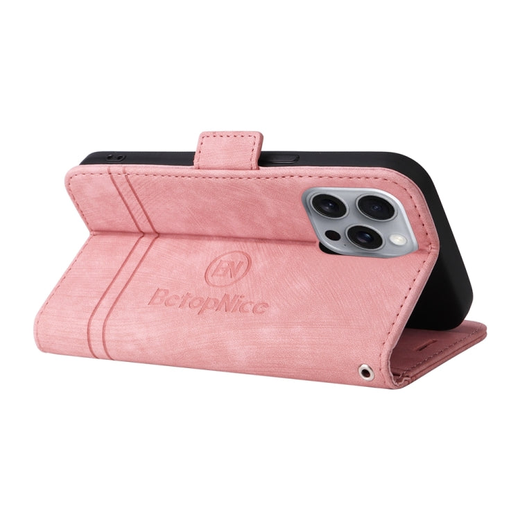 For iPhone 16 Pro Max BETOPNICE Dual-side Buckle Leather Phone Case(Pink) - iPhone 16 Pro Max Cases by BETOPNICE | Online Shopping South Africa | PMC TechLife | Buy Now Pay Later Mobicred