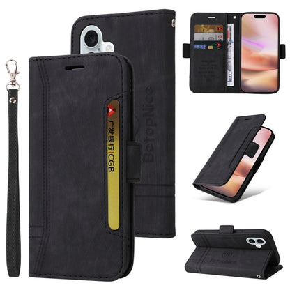 For iPhone 16 Plus BETOPNICE Dual-side Buckle Leather Phone Case(Black) - iPhone 16 Plus Cases by BETOPNICE | Online Shopping South Africa | PMC Jewellery | Buy Now Pay Later Mobicred