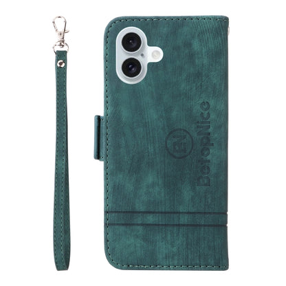 For iPhone 16 Plus BETOPNICE Dual-side Buckle Leather Phone Case(Green) - iPhone 16 Plus Cases by BETOPNICE | Online Shopping South Africa | PMC Jewellery | Buy Now Pay Later Mobicred