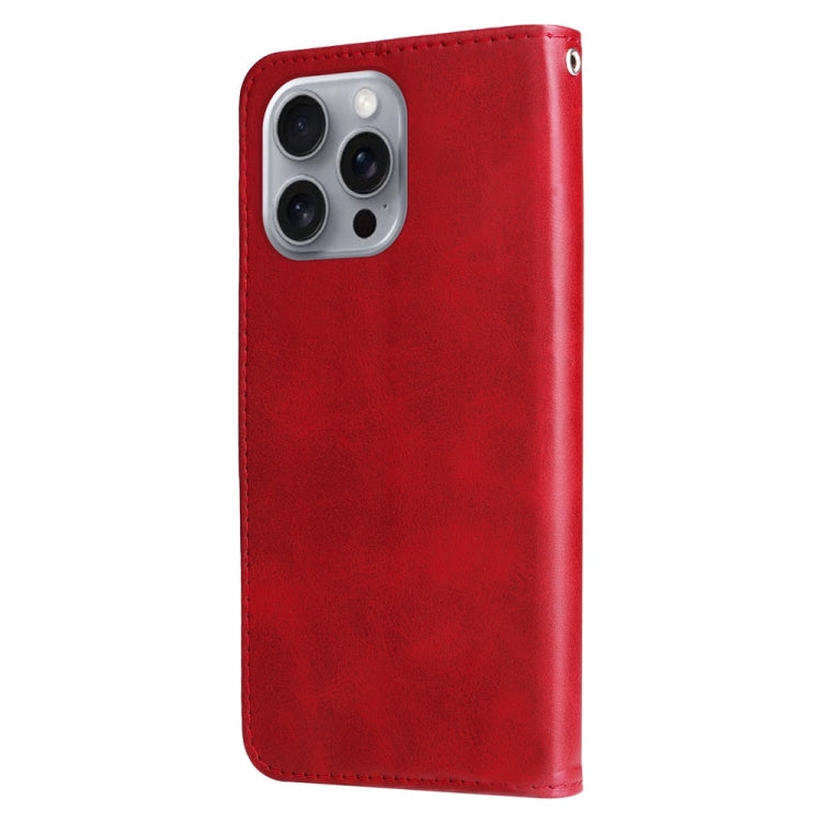 For iPhone 16 Pro Max Fashion Calf Texture Zipper Leather Phone Case(Red) - iPhone 16 Pro Max Cases by PMC Jewellery | Online Shopping South Africa | PMC Jewellery | Buy Now Pay Later Mobicred