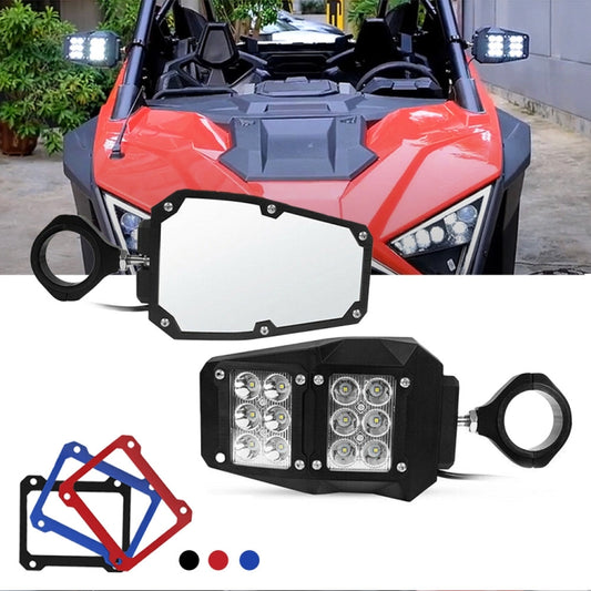 For 1.75 - 2 inch UTV-26 UTV / ATV Three Color Rear Frame Reflective Mirror with LED Lights - Convex Mirror & Accessories by PMC Jewellery | Online Shopping South Africa | PMC Jewellery | Buy Now Pay Later Mobicred