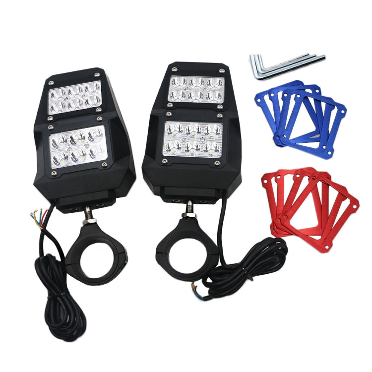 For 1.75 - 2 inch UTV-26 UTV / ATV Three Color Rear Frame Reflective Mirror with LED Lights - Convex Mirror & Accessories by PMC TechLife | Online Shopping South Africa | PMC TechLife | Buy Now Pay Later Mobicred