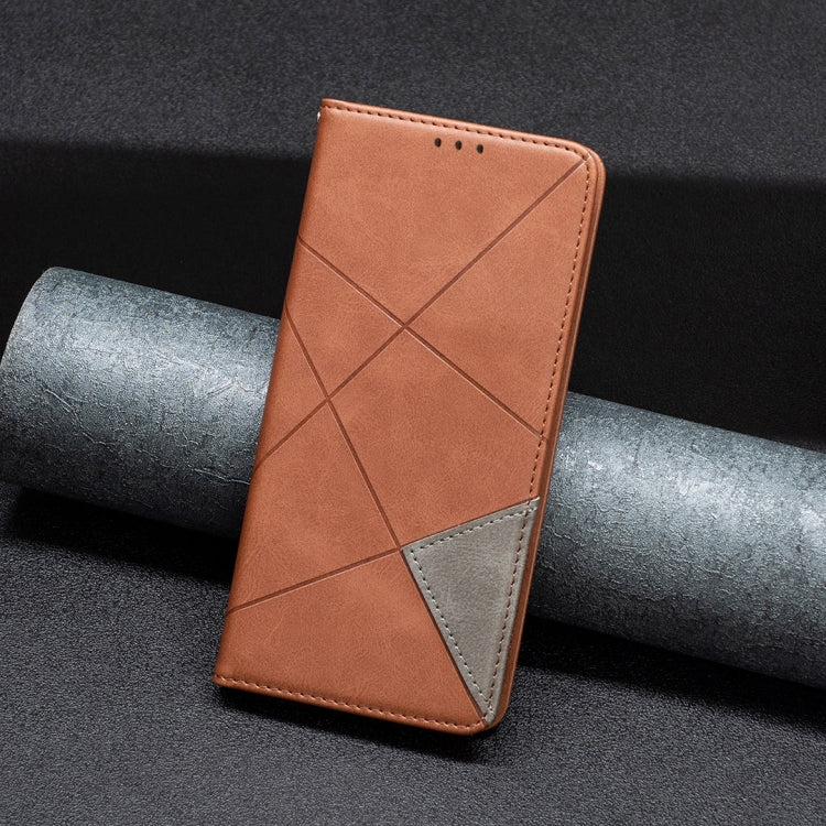 For iPhone 16 Pro Max Rhombus Texture Magnetic Leather Phone Case(Brown) - iPhone 16 Pro Max Cases by PMC TechLife | Online Shopping South Africa | PMC TechLife | Buy Now Pay Later Mobicred