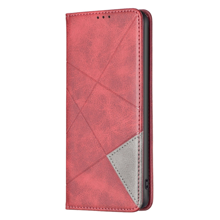 For iPhone 16 Plus Rhombus Texture Magnetic Leather Phone Case(Red) - free shipping - PMC TechLife - Order now!