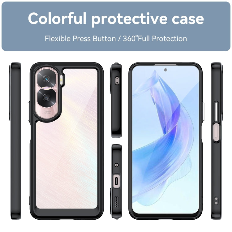 For Honor X50i Colorful Series Acrylic Hybrid TPU Phone Case(Black) - Honor Cases by PMC Jewellery | Online Shopping South Africa | PMC Jewellery | Buy Now Pay Later Mobicred