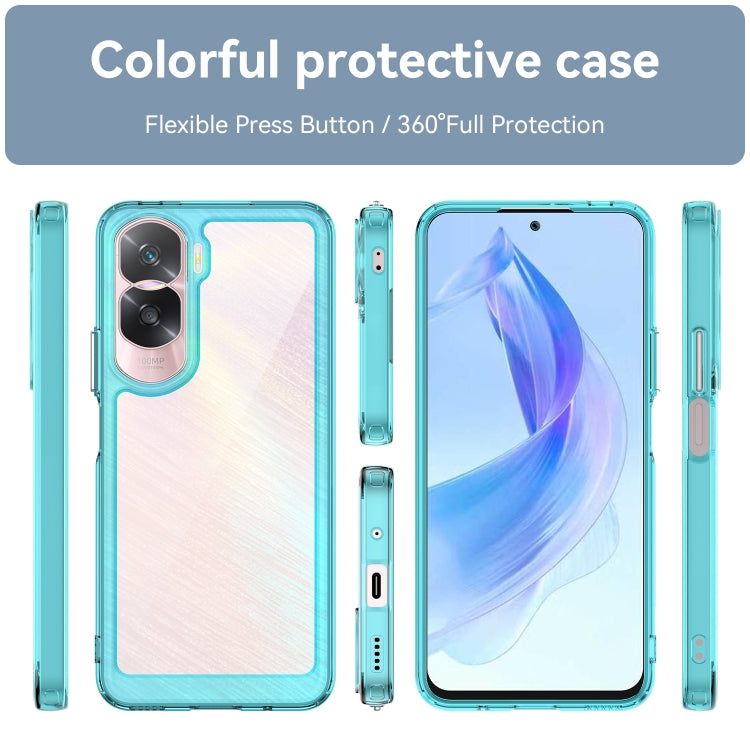 For Honor X50i Colorful Series Acrylic Hybrid TPU Phone Case(Transparent Blue) - Honor Cases by PMC Jewellery | Online Shopping South Africa | PMC Jewellery | Buy Now Pay Later Mobicred