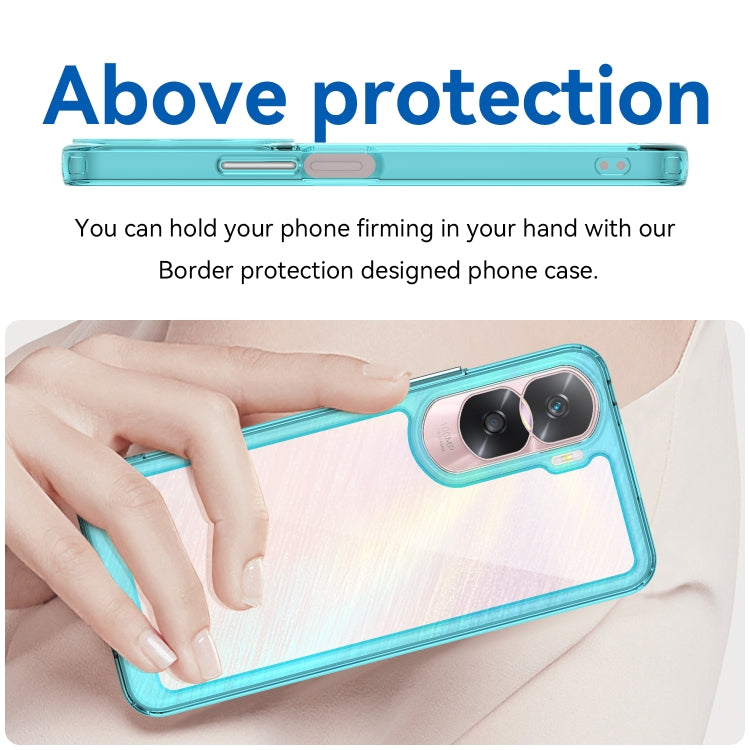 For Honor X50i Colorful Series Acrylic Hybrid TPU Phone Case(Transparent Blue) - Honor Cases by PMC Jewellery | Online Shopping South Africa | PMC Jewellery | Buy Now Pay Later Mobicred