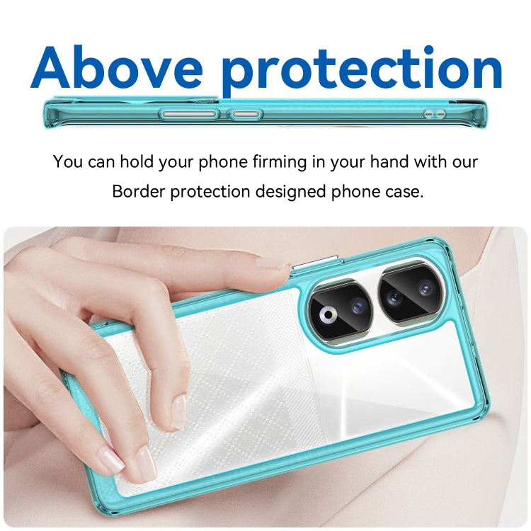 For Honor 80 Pro Colorful Series Acrylic Hybrid TPU Phone Case(Transparent Blue) - Honor Cases by PMC Jewellery | Online Shopping South Africa | PMC Jewellery | Buy Now Pay Later Mobicred