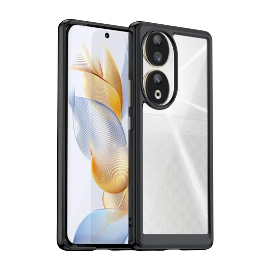 For Honor 80 Colorful Series Acrylic Hybrid TPU Phone Case(Black) - Honor Cases by PMC Jewellery | Online Shopping South Africa | PMC Jewellery | Buy Now Pay Later Mobicred