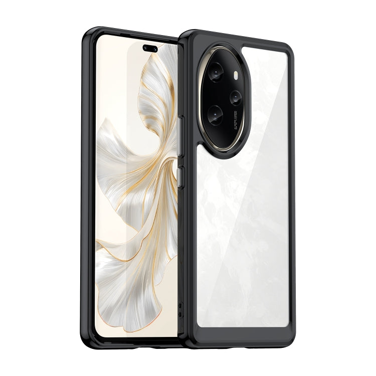 For Honor 100 Pro Colorful Series Acrylic Hybrid TPU Phone Case(Black) - Honor Cases by PMC Jewellery | Online Shopping South Africa | PMC Jewellery | Buy Now Pay Later Mobicred