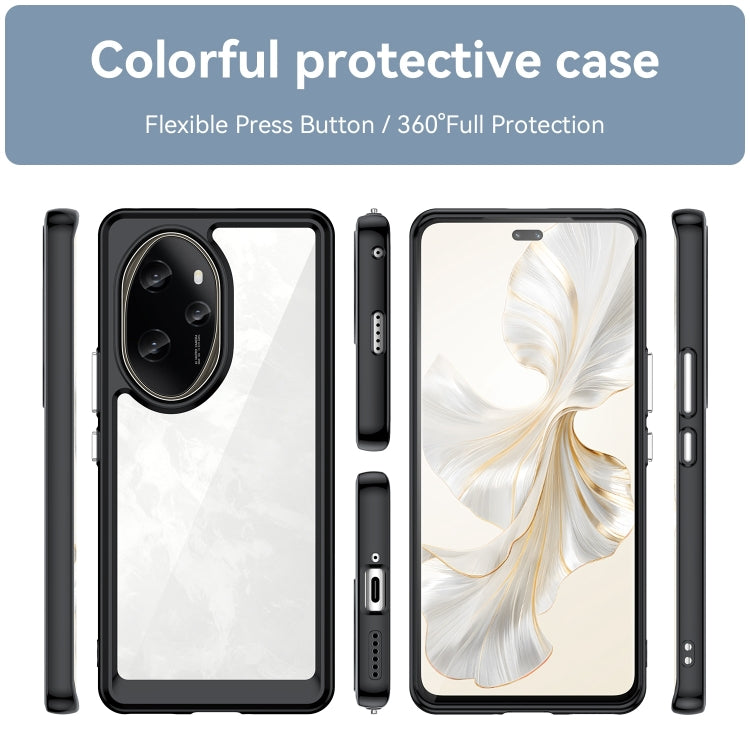 For Honor 100 Pro Colorful Series Acrylic Hybrid TPU Phone Case(Black) - Honor Cases by PMC Jewellery | Online Shopping South Africa | PMC Jewellery | Buy Now Pay Later Mobicred