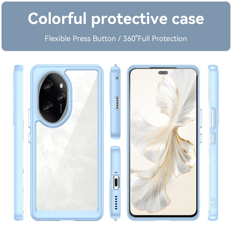 For Honor 100 Pro Colorful Series Acrylic Hybrid TPU Phone Case(Blue) - Honor Cases by PMC Jewellery | Online Shopping South Africa | PMC Jewellery | Buy Now Pay Later Mobicred