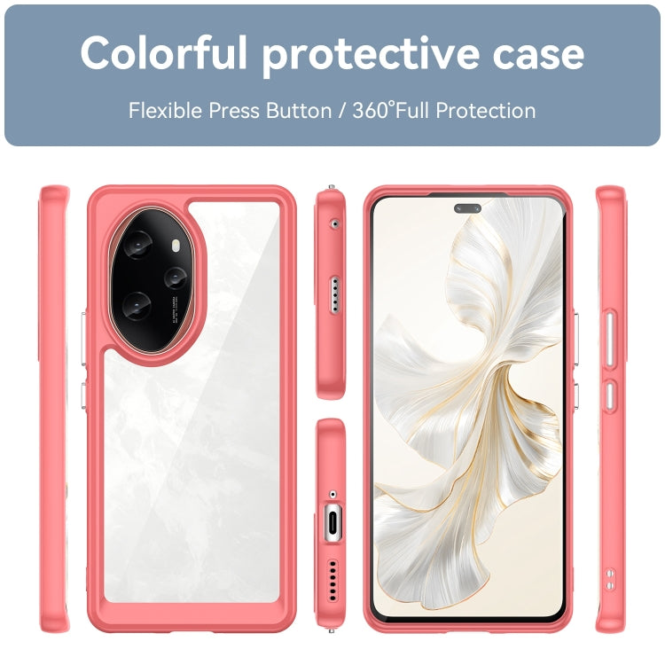 For Honor 100 Pro Colorful Series Acrylic Hybrid TPU Phone Case(Red) - Honor Cases by PMC Jewellery | Online Shopping South Africa | PMC Jewellery | Buy Now Pay Later Mobicred