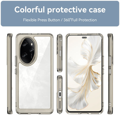 For Honor 100 Pro Colorful Series Acrylic Hybrid TPU Phone Case(Transparent Grey) - Honor Cases by PMC Jewellery | Online Shopping South Africa | PMC Jewellery | Buy Now Pay Later Mobicred