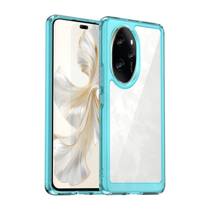 For Honor 100 Pro Colorful Series Acrylic Hybrid TPU Phone Case(Transparent Blue) - Honor Cases by PMC Jewellery | Online Shopping South Africa | PMC Jewellery | Buy Now Pay Later Mobicred