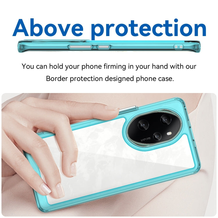 For Honor 100 Pro Colorful Series Acrylic Hybrid TPU Phone Case(Transparent Blue) - Honor Cases by PMC Jewellery | Online Shopping South Africa | PMC Jewellery | Buy Now Pay Later Mobicred