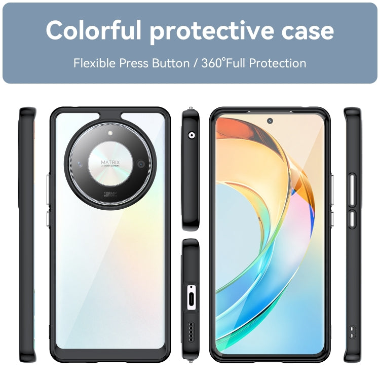 For Honor Magic6 Lite 5G Colorful Series Acrylic Hybrid TPU Phone Case(Black) - Honor Cases by PMC Jewellery | Online Shopping South Africa | PMC Jewellery | Buy Now Pay Later Mobicred