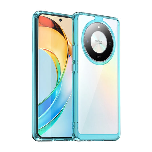 For Honor Magic6 Lite 5G Colorful Series Acrylic Hybrid TPU Phone Case(Transparent Blue) - Honor Cases by PMC Jewellery | Online Shopping South Africa | PMC Jewellery | Buy Now Pay Later Mobicred