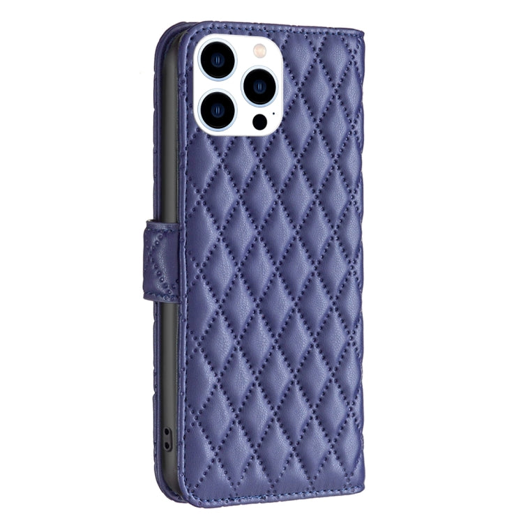 For iPhone 16 Pro Max Diamond Lattice Wallet Flip Leather Phone Case(Blue) - iPhone 16 Pro Max Cases by PMC TechLife | Online Shopping South Africa | PMC TechLife | Buy Now Pay Later Mobicred