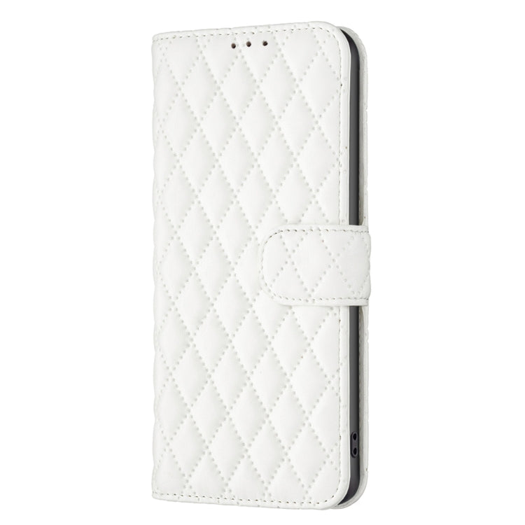 For iPhone 16 Plus Diamond Lattice Wallet Flip Leather Phone Case(White) - iPhone 16 Plus Cases by PMC Jewellery | Online Shopping South Africa | PMC Jewellery | Buy Now Pay Later Mobicred