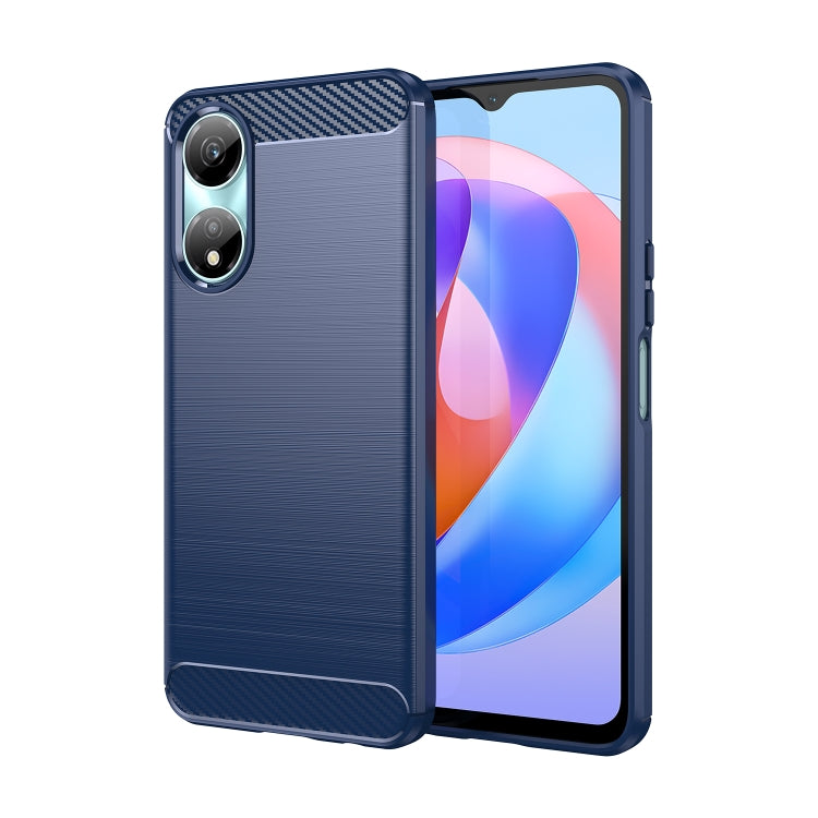 For Honor X7b Brushed Texture Carbon Fiber TPU Phone Case(Blue) - Honor Cases by PMC Jewellery | Online Shopping South Africa | PMC Jewellery