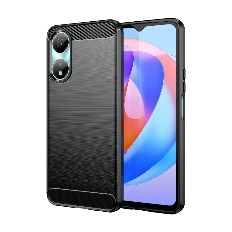 For Honor X7b Brushed Texture Carbon Fiber TPU Phone Case(Black) - Honor Cases by PMC Jewellery | Online Shopping South Africa | PMC Jewellery