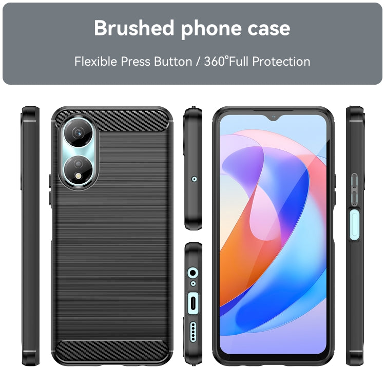 For Honor X7b Brushed Texture Carbon Fiber TPU Phone Case(Black) - Honor Cases by PMC Jewellery | Online Shopping South Africa | PMC Jewellery