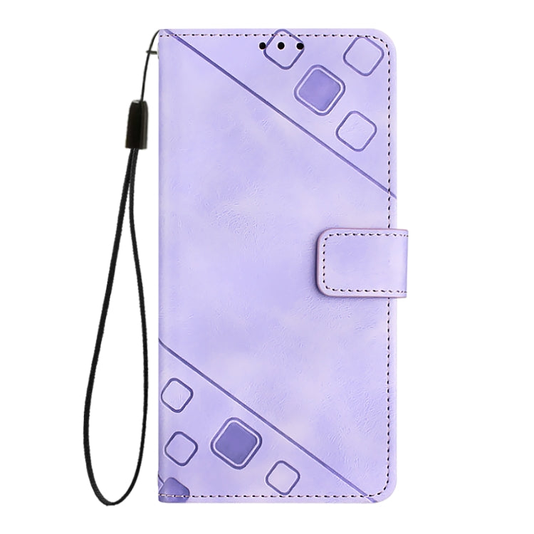 For iPhone SE 2024 Skin-feel Embossed Leather Phone Case(Light Purple) - More iPhone Cases by PMC Jewellery | Online Shopping South Africa | PMC Jewellery | Buy Now Pay Later Mobicred