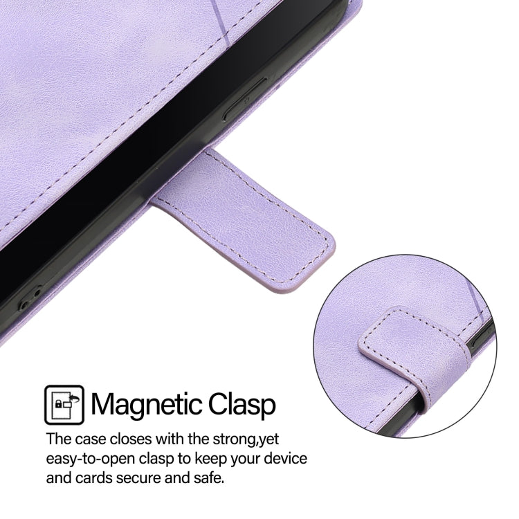 For iPhone 16 Pro Max Skin-feel Embossed Leather Phone Case(Light Purple) - iPhone 16 Pro Max Cases by PMC TechLife | Online Shopping South Africa | PMC TechLife | Buy Now Pay Later Mobicred